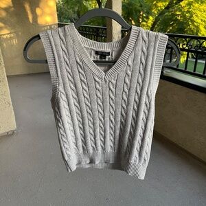 Wild Fable Grey Cable Knit V-Neck Vest
